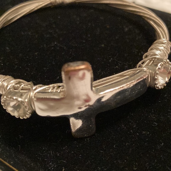 Guitar String Cross Bracelet with Guitar Charm - Picture 9 of 11